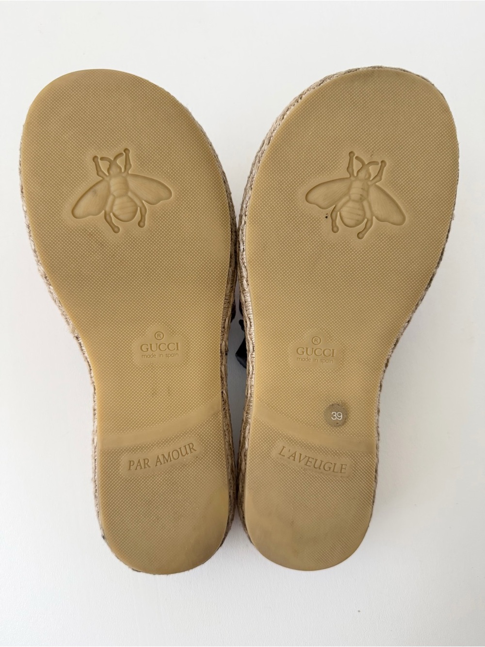 GUCCI | Sabela Web Stripe Logo Espadrille Platform Slides Sandals EU 39 - Picture 12 of 13